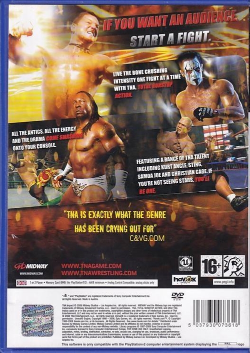 TNA iMPACT TOTAL NONSTOP ACTION WRESTLING - PS2 (B Grade) (Genbrug)